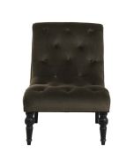 Fauteuil en tissu velours kaki - Léopold