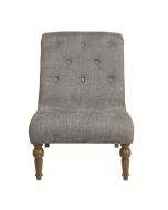 Fauteuil en tissu gris chambray et frêne massif - Léopold