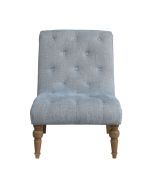 Fauteuil en frêne et tissu bleu - Léopold