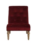 Fauteuil en tissu velours lie de vin - Léopold