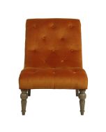 Fauteuil en tissu velours safran - Léopold