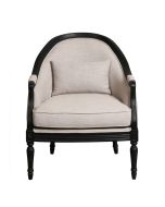 Fauteuil cabriolet en tissu beige - Louis