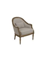 Fauteuil cabriolet en frêne et tissu - Louis