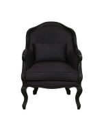 Fauteuil cabriolet en hévéa et tissu anthracite - Constant