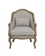 Fauteuil cabriolet en tissu lin beige - Constant