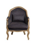 Fauteuil cabriolet en frêne et tissu anthracite - Constant