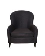 Fauteuil en hévéa et tissu gris anthracite - Oscar
