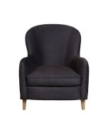 Fauteuil en frêne et tissu gris anthracite - Oscar