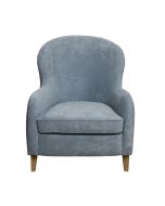 Fauteuil en tissu Velours bleu gris - Oscar