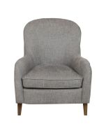 Fauteuil en tissu gris chambray - Oscar