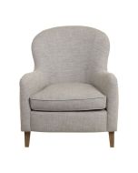 Fauteuil en frêne et tissu losange gris - Oscar
