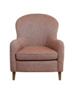 Fauteuil en frêne et tissu orange briqué - Oscar