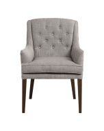 Fauteuil de table en tissu gris chambray - Joseph