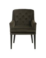 Fauteuil de table en tissu velours kaki - Joseph