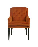 Fauteuil de table en tissu velours safran - Joseph
