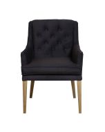 Fauteuil de table en tissu anthracite - Joseph