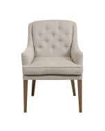 Fauteuil de table en tissu mastic grisé - Joseph