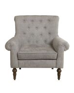 Fauteuil en tissu gris chambray - Émile
