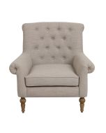 Fauteuil en tissu beige - Emile