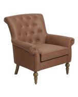 Fauteuil en cuir synthétique cognac - Émile