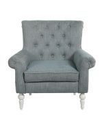 Fauteuil en hévéa blanc et éco-cuir cognac - Émile