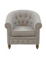 Fauteuil cabriolet en tissu lin beige - Théodore