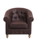 Fauteuil cabriolet en cuir synthétique chocolat - Théodore