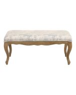 Banc ottoman en tissu toile de Jouy sans capitons - Gaspard