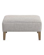 Pouf en frêne et en tissu gris sans capitons - Alfred