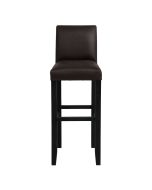 Chaise haute personnalisable en cuir synthétique chocolat et piètement noir - Ariane