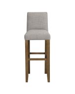 Chaise haute en tissu lin beige et frêne -Ariane