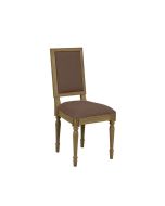 Chaise en chêne et tissu marron glacé - Honorine