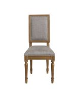 Chaise en tissu gris chambray - Honorine