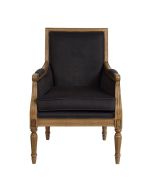 Fauteuil en frêne massif et tissu gris anthracite - Honoré