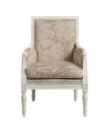 Fauteuil en tissu paradisier et hévéa massif blanc - Honoré