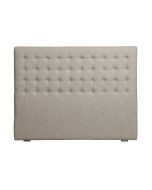 Tête de lit capitonnée 140/160 cm en hévéa et tissu beige - Capucine