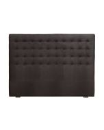 Tête de lit capitonnée 140/160 cm en hévéa et tissu anthracite - Capucine