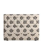 Tête de lit capitonnée 140/160 cm en hévéa noir et tissu arabesque - Capucine