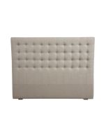 Tête de lit capitonnée 140/160 cm en frêne et tissu beige - Capucine