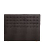 Tête de lit capitonnée 140/160 cm en frêne et tissu anthracite - Capucine