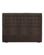 Tête de lit capitonnée 140/160 cm en frêne et tissu marron glacé - Capucine