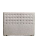 Tête de lit capitonnée 140/160 cm en frêne et tissu gris chambray - Capucine