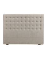 Tête de lit 140/160 cm en tissu mastic grisé capitonné - Capucine