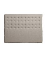Tête de lit capitonnée 140/160 cm en hévéa et tissu lin beige - Capucine