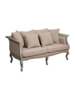 Banquette 3 places en tissu beige - Léonie