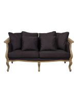 Banquette 3 places en tissu anthracite et frêne - Léonie