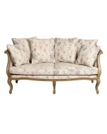 Banquette 3 places en tissu fleurs opalines - Léonie