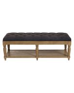 Banc en frêne et tissu gris anthracite - Louison