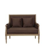 Banquette 2 places en tissu marron - Victoire