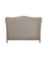 Tête de lit capitonnée 140/160 cm en hévéa et tissu beige - Joséphine
